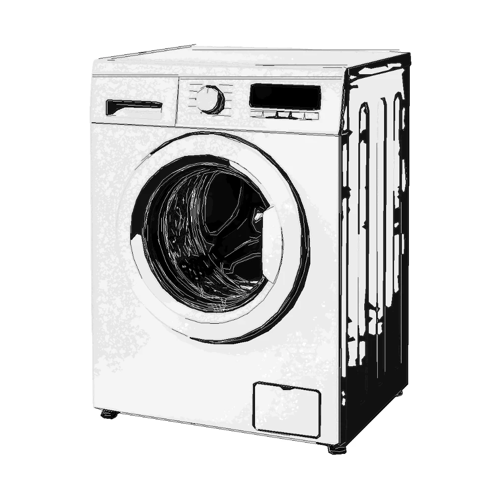 SVG Manual Pro washing machine illustration for appliance support content.