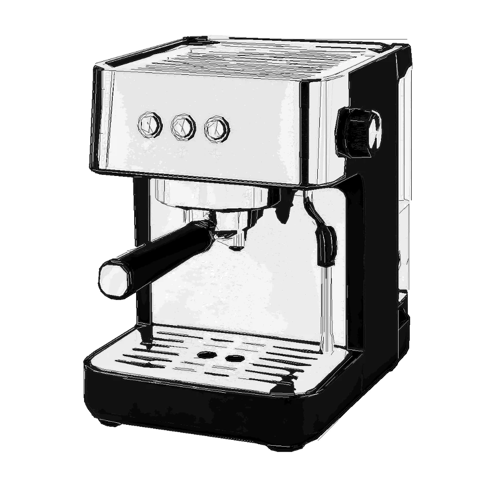 SVG Manual Pro espresso maker illustration for manuals and setup guides.