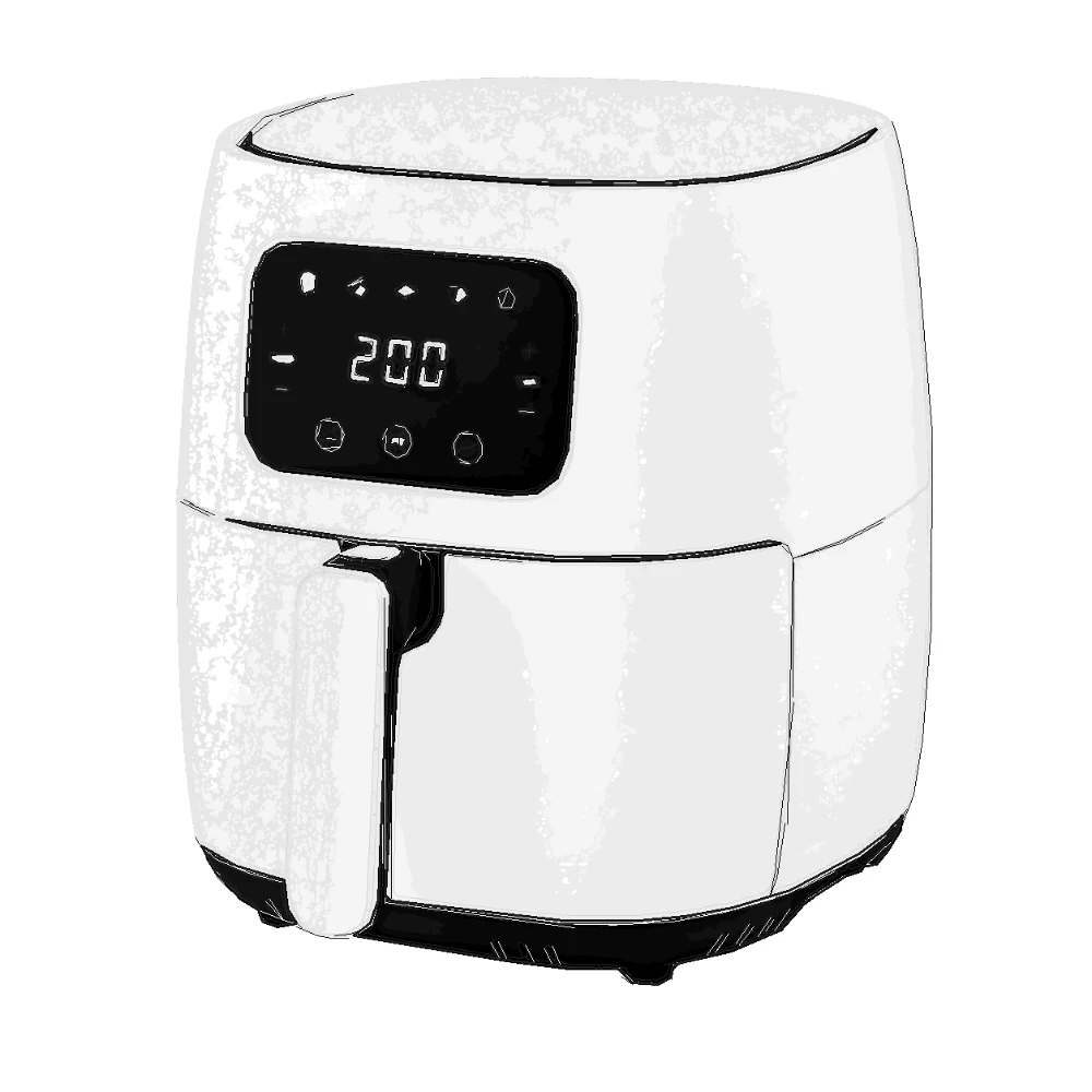 SVG Manual Pro air fryer illustration for consumer product instruction sheets.